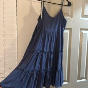 Navy mini dress with bow tie in the back